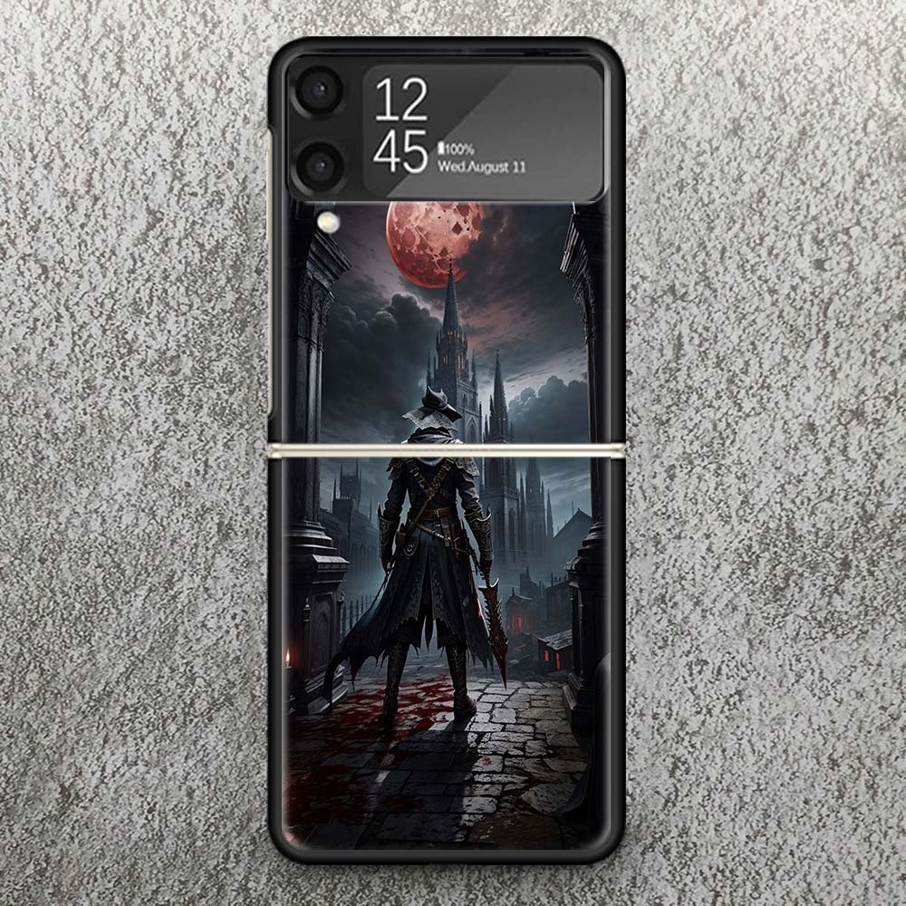 

Bloodborne Game Print Case For Samsung Galaxy Z Flip 3 4 5 6 7 5G Phone Shell Flip7 Flip6 Flip5 Flip4 Flip3 Pattern Cover For Sa Samsung Z Flip