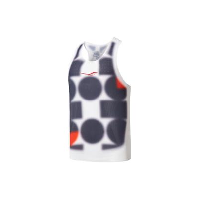 American Geometric Antibacterial Sports Marathon Running Racing Lightweight Crew Neck Sleeveless Vest Men Vests White SC2239057-2