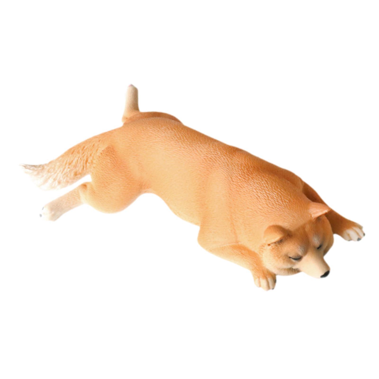 

Lifelike Dog Sculpture Model Ornament Figurines Miniacture Toy for Children жовтий