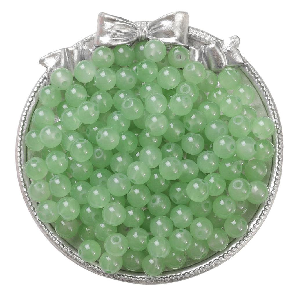 50-135 szt. Kryształowych szklanych koralików, galaretkowych, jednolitych kolorowych, imitujących kamień jadeitu, luźne koraliki dystansowe do wyrobu biżuterii