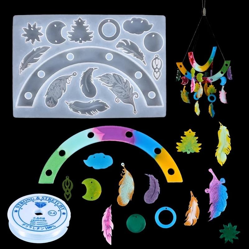 Feather Fengling Silica Gel Mold Casting Crystal Line Jewelry Craft Wall Decoration Pendant Interior Decoration Tool Home