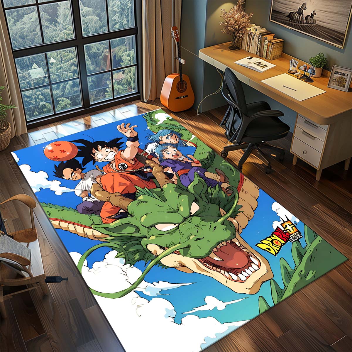 

Dragon Ball Goku Anime Rug Carpet Large Area Rug Non Slip Washable Floor Mat Gamer Room Bedroom Home Decor -QJY 60x90cm