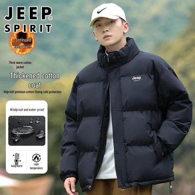 JEEP SPIRIT Men's Winter Loose Fit Stand Collar Padded Jacket