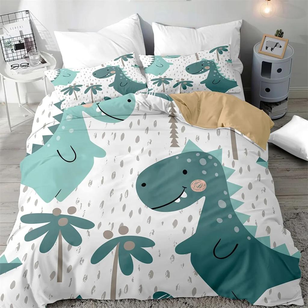 Animal Dinosaur Digital Print Duvet Cover Set, 3D Bedding Set For Kids Adult Bedspread Cover Room Decor 2Pcs With Pillowcases
