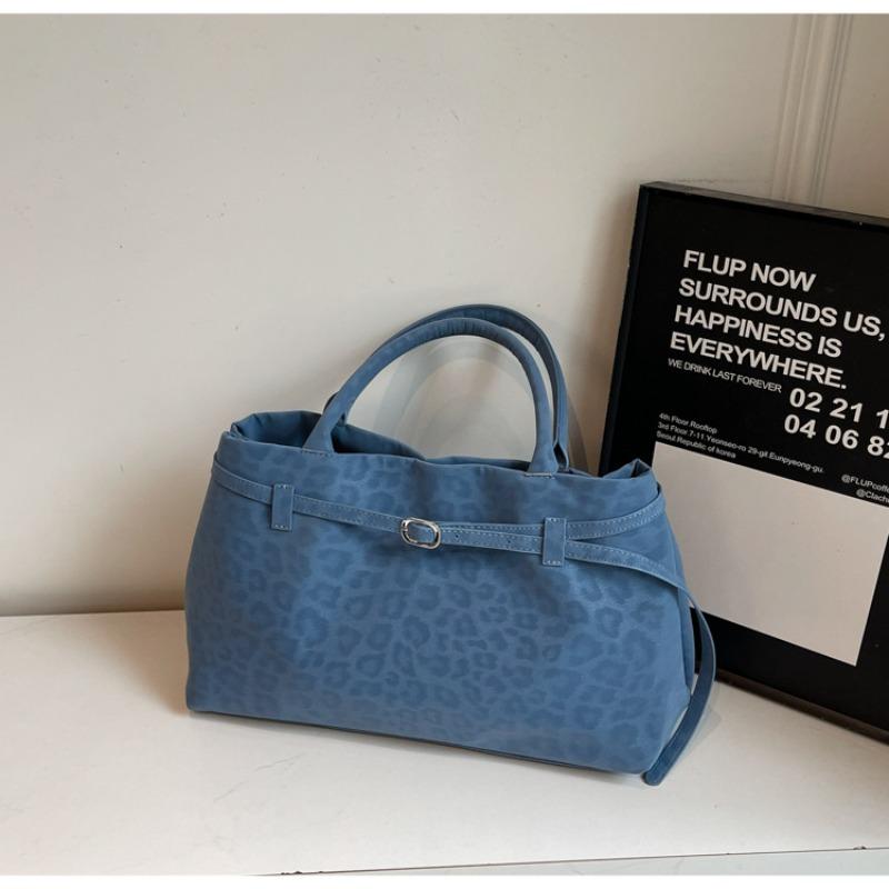 Leopard Print Bag Women's Large-capacity New Autumn and Winter Versatile Matte Retro Shoulder Underarm Bag Tote Bag