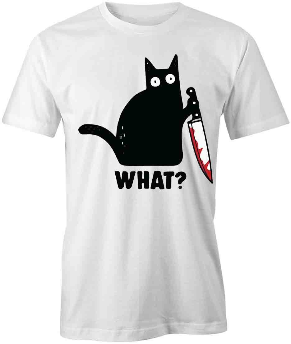 WHAT CAT TShirt Tee Short-Sleeved Cotton FUNNY HUMOR S1WSA858 XXXXL