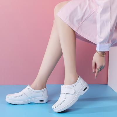 Nurse Shoes Women's Soft Sole Autumn and Winter Thick Sole Breathable Not Tired Feet Non-slip Comfortable Velcro White Shoes Velvet Cotton Shoes