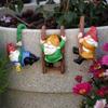 3pcs Set of Mini Dwarf Climbing Statues Outdoor Fairy Garden Resin Crafts Miniature Landscape Pendant Flower Pot Decoration Gift