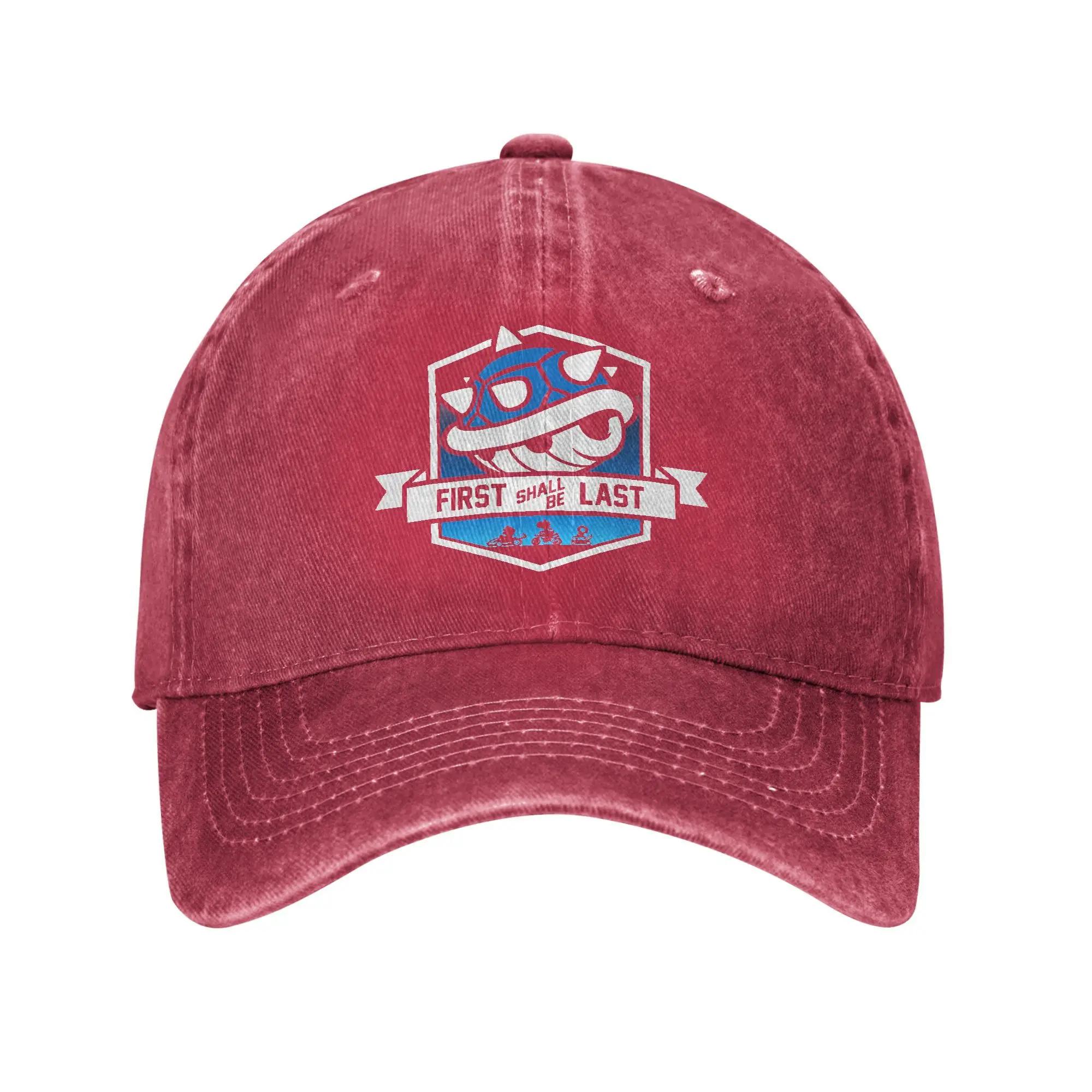 Marios Kart Spiny Shells Banner Graphic Baseball Cap Retro Distressed Cotton Snapback Cap for Unisex Outdoor Summer Gift Hats Cap One Size