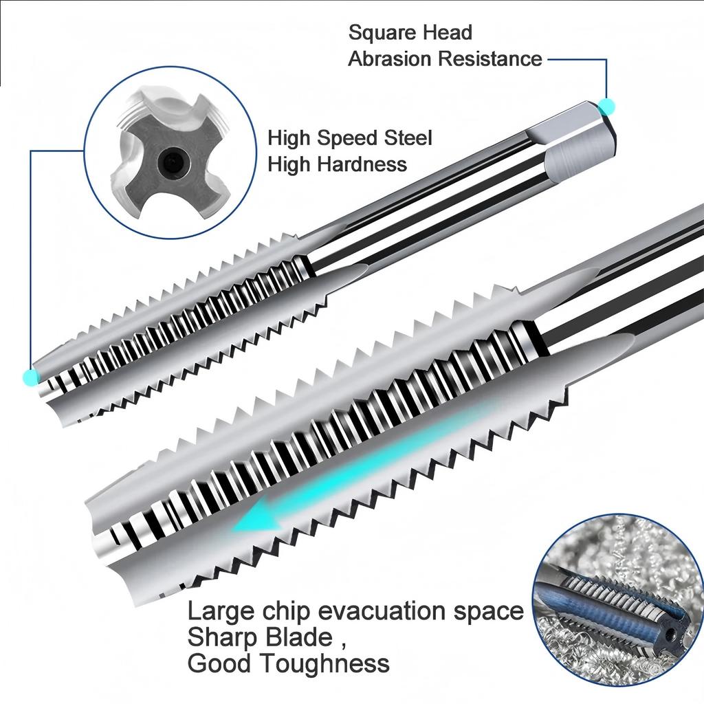 32pc Metric M3-m12 Steel Tap & Die Tool Kit Set for Workshop Thread Cutting Tapping & Handles