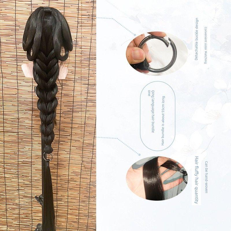 

Свежий и Холодный Стиль Древний Стиль Бог Цветов Интегрированный Ленивый Задний Способ Ношения Волос Весна Ханфу Фея Парик Пучок Волос Коса Съемный Hua Shen Qing language hair bun-hair bundle