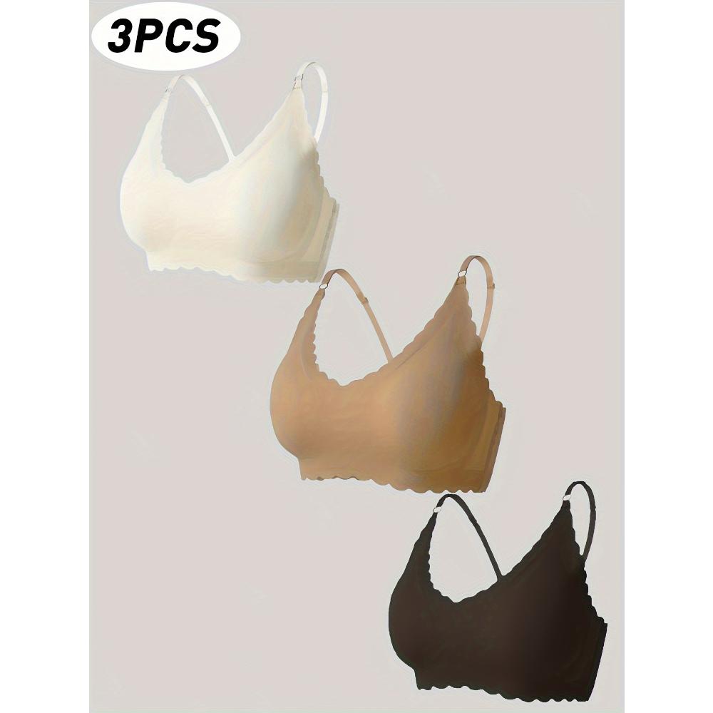 

3 шт. Твердый бесшовный бюстгальтер с гребешковой отделкой, без косточек, сексуальный удобный бюстгальтер пуш-ап, женское нижнее белье XXL
