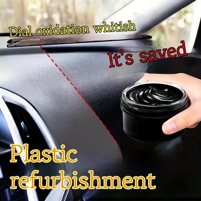 1pc Car Plastic Restorer - Black To White Shine, Dashboard & Interior Renewal Oil