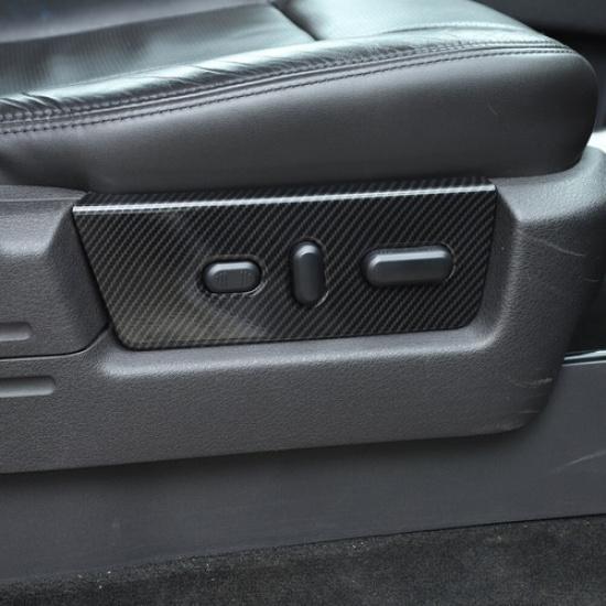 2X Electric Seat Adjustment Panel Decor Cover for Ford F150 2009-14 Carbon Fiber