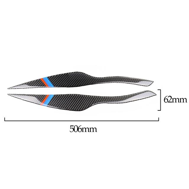 1Pair Real Carbon Fiber Headlight Eyebrow Eyelid Cover For BMW 3 Series E90 E91 2006 2007 2008 2009 2010 2011 Car