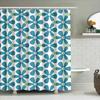 Colorful Blue Flower Shower Curtain Decorative Waterproof Bathroom Hanging Plastic Rod Set for Kids Bathrooms Home Decoration 60