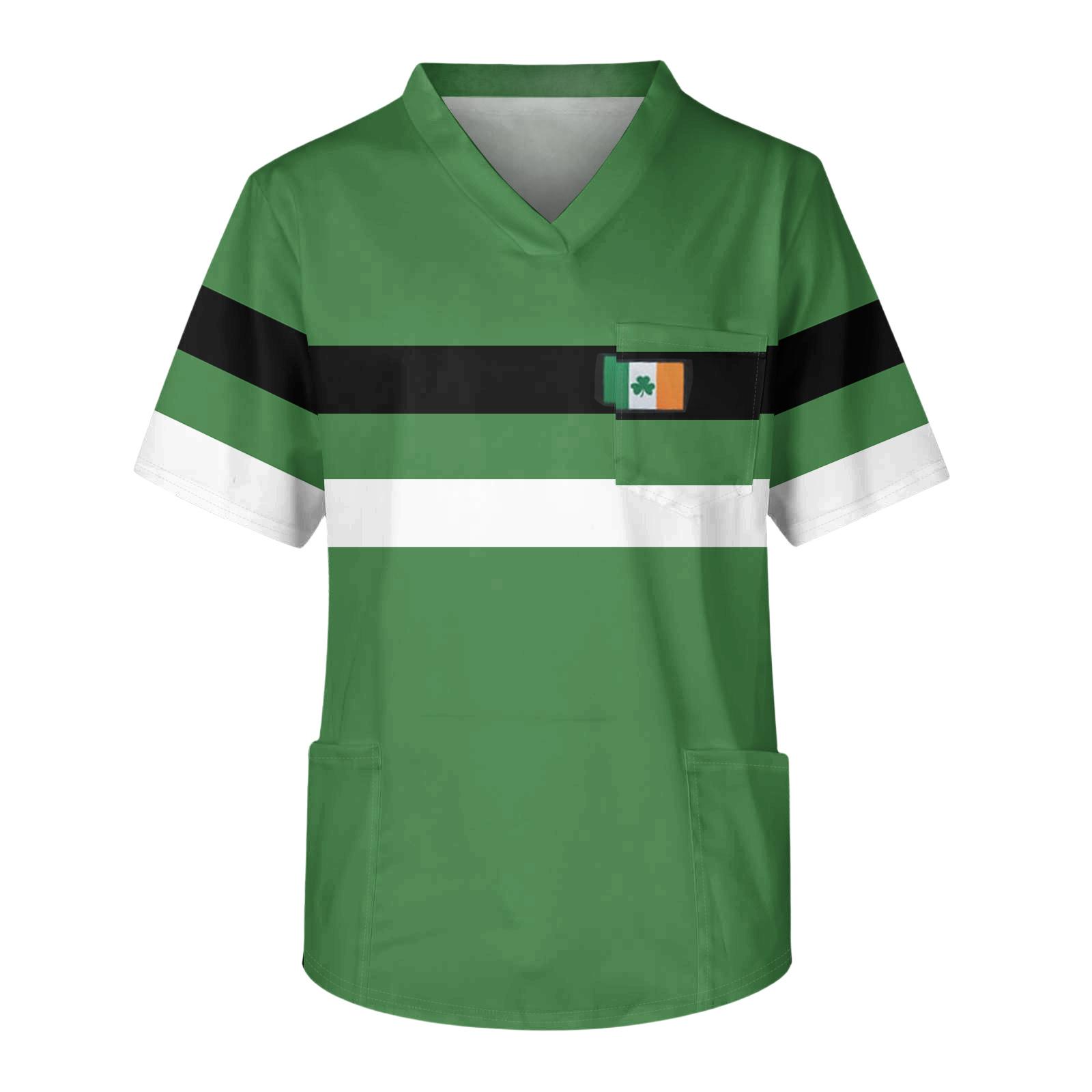 

Мужской повседневный топ с коротким рукавом, V-образным вырезом и принтом, с накладным карманом спереди XXL