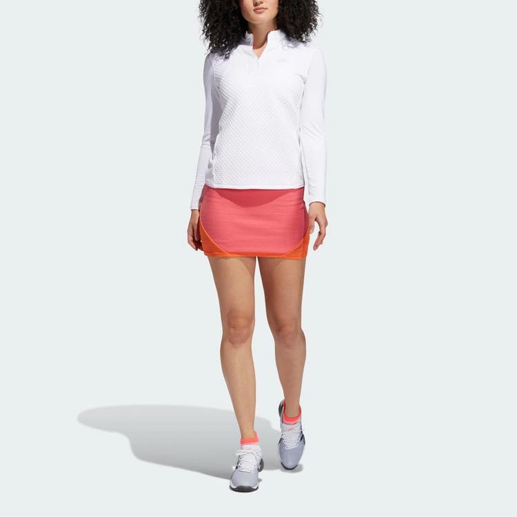 Adidas Color Block Mesh Texture Casual Skirt Women Skirts Red FS6494