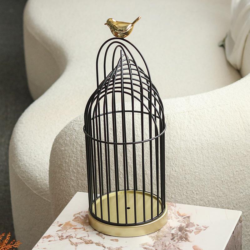 Artistic Metal Birdcage Soft Decoration Nordic Style Light Luxury Creative Modern Personality Home Living Room Designer Decoration