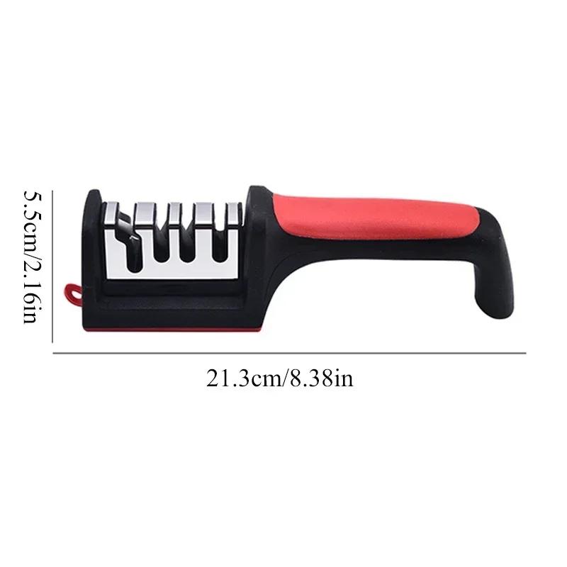 4-Stage & 3-Stage Kitchen Knife Sharpener - Easy-to-Use Household Sharpening Tool with Ergonomic Grip