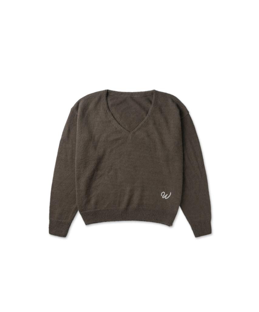 WITHOUT SUMMER Moa V-Neck Knit_Mocha