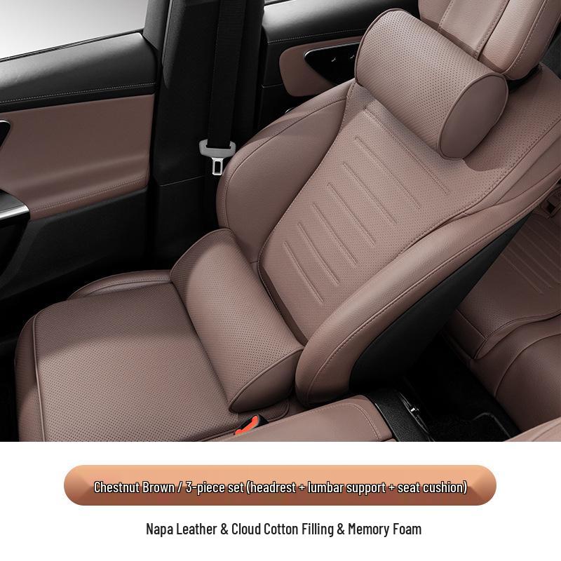 Maybach S-Class Bio-Cotton Car Seat Cushion Set with Headrest and Lumbar Support Pillow