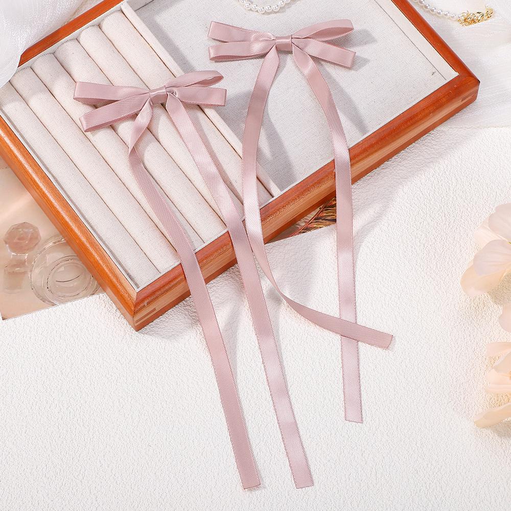 LOVEKIKI 2Pcs Long Tassel Hair Bow Hair Clips for Girl Lovely Ribbon Headwear Ins Party Ponytail Barrette Women Hair Accessories