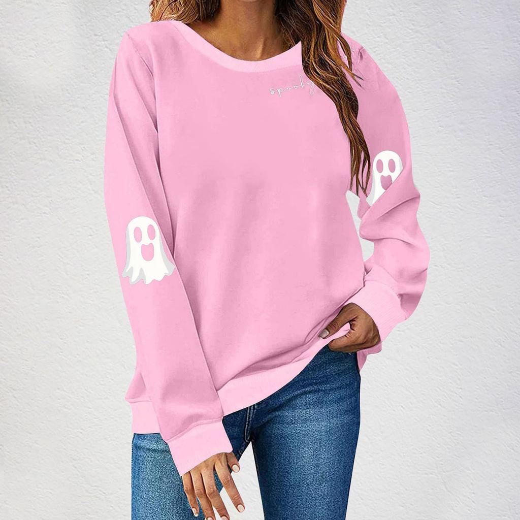 Women Tops Women's Long Sleeve Sweatshirt Casual Crewneck Loose Fit Pollover Fleece Tops