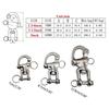 316 Stainless Steel Swivel Shackle Pair Jaw Swivel Design Snap Shackle Quick Release Diving Clips for Sailboat Spinnaker Halyard