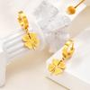 Fashion Four-leaf Clover Earrings for Women,Gold Color Stainless Steel Earring,Waterproof Jewelry Mother's Day Gift