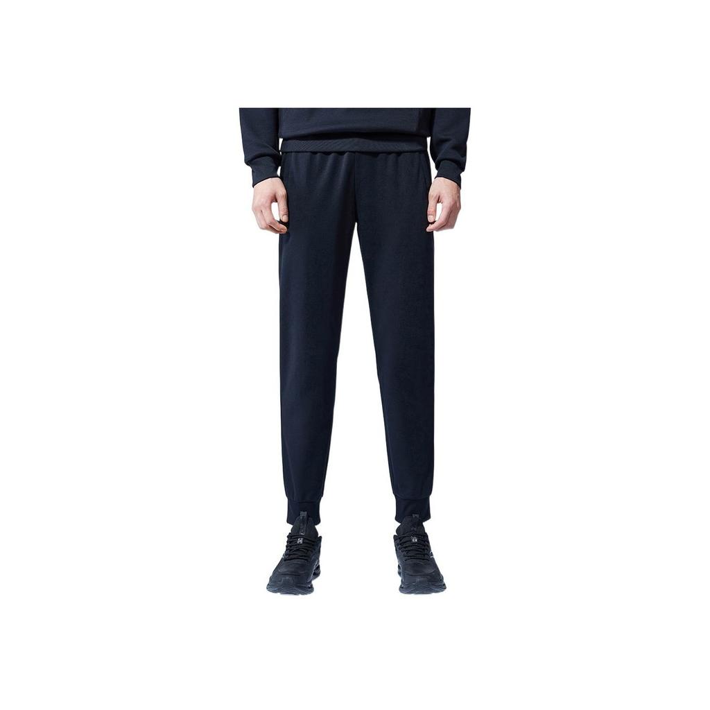 Anta Solid Color Cuffed Casual Sports Pants Men Bottoms Black 152317307-1