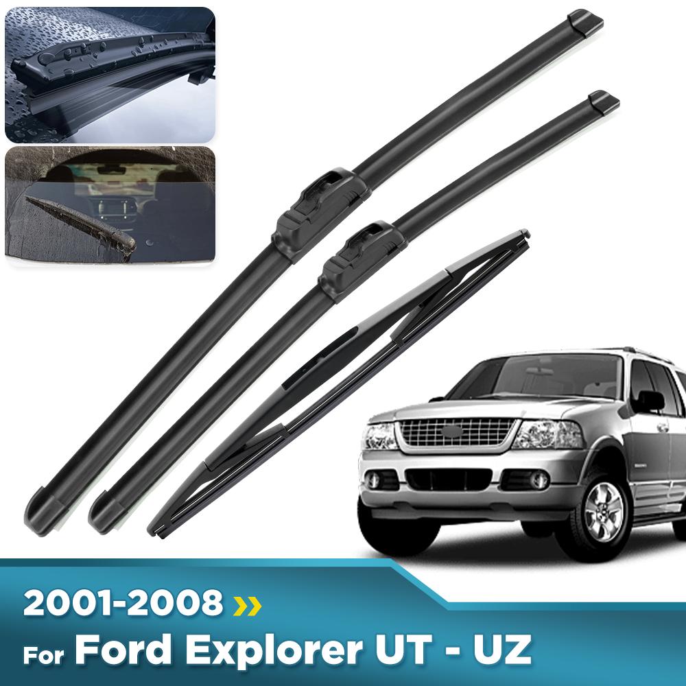 For Ford Explorer UT - UZ 2001-2008 2002 2003 2004 Wiper Front&Rear Wiper Blades Windshield Windscreen Window Brushes 22"20"16