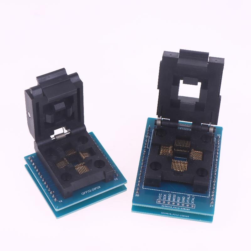 Tqfp32 To Dip28 Tqfp44 To Dip40 Avr Programmer Adapter Chip Test Socket Burning Seat Integrated Circuits