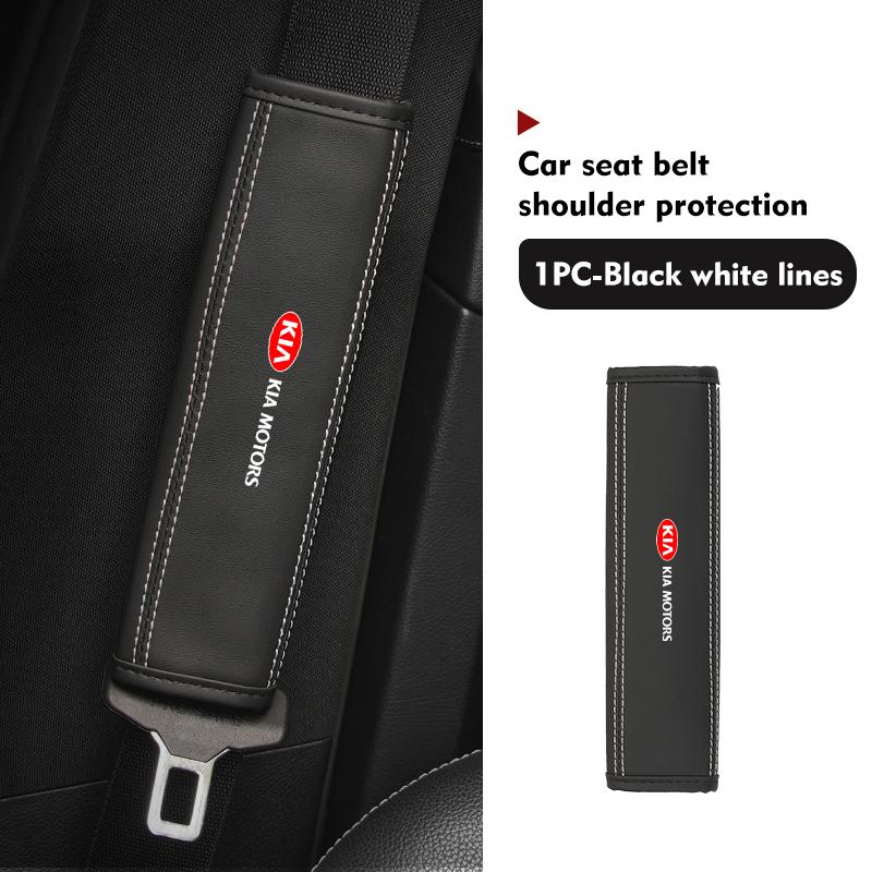 Leather Car Seat Belt Shoulder Protector Seat Belt Cover For KIA Sportage Rio Ceed Niro Soul Stonic Picanto ProceedEY1