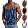 Man's Loose Large Size Exercise Color Breathable Wear A Sweat Absorbing Garment Elasticity I-Shaped Vest