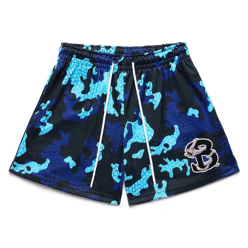 American Trendy Men's Python Mesh Quick-Dry Basketball Shorts - Casual Four-Point Loose Fit Plus Size