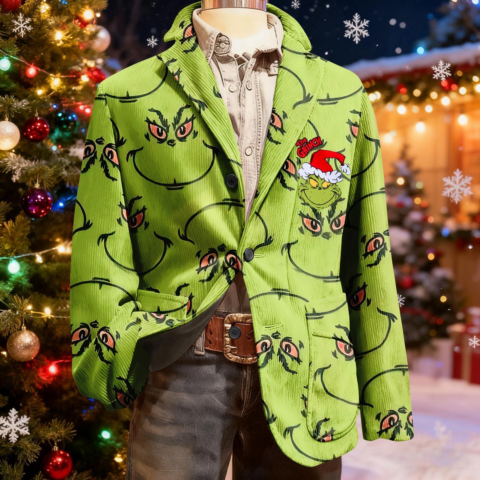 

Мужской уродливый рождественский вельветовый теплый карманный пиджак-кардиган, мужской повседневный костюм XXXL