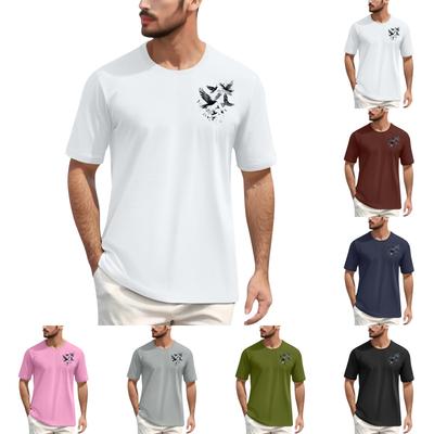Men's Round Neck Casual Printed Short Sleeve T-Shirt