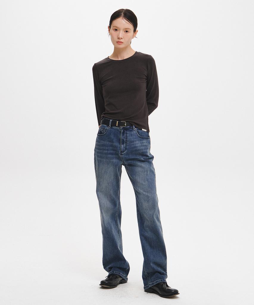 GENERALIDEA Round Neck Long Sleeve T-Shirt [Dark Brown] / Gf3Lts504