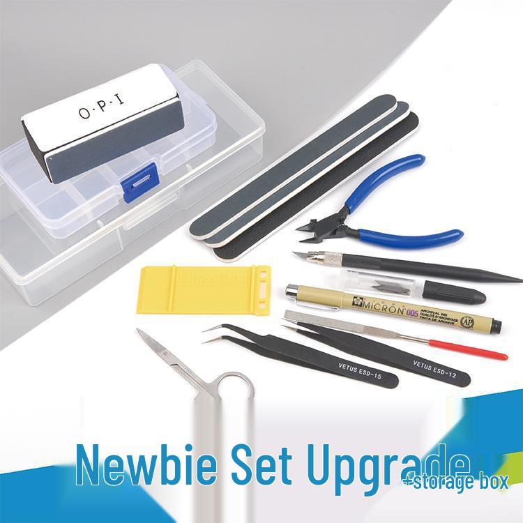 Gundam Modellmonteringsverktygssats: Avbitare, Hobbykniv, Pincetter, Elektrisk polermaskin