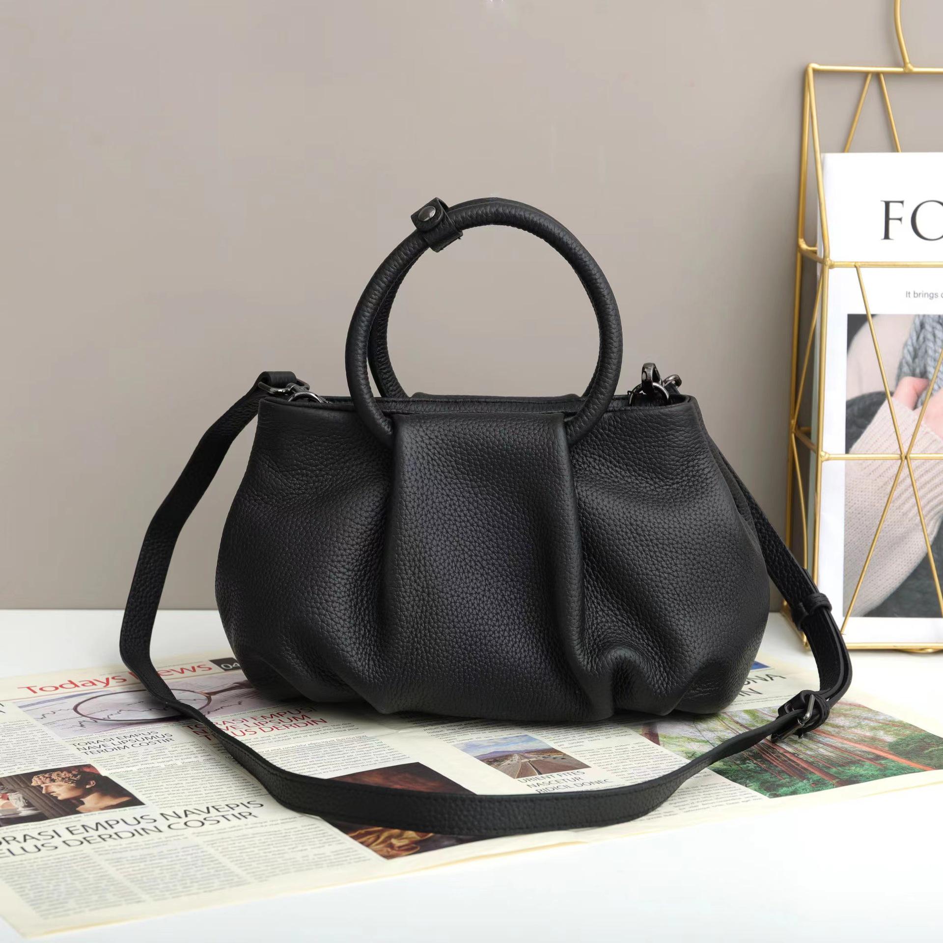 Stylish Genuine Leather Women s Pleated Cloud Bag - Trendy Single Shoulder & Crossbody Design