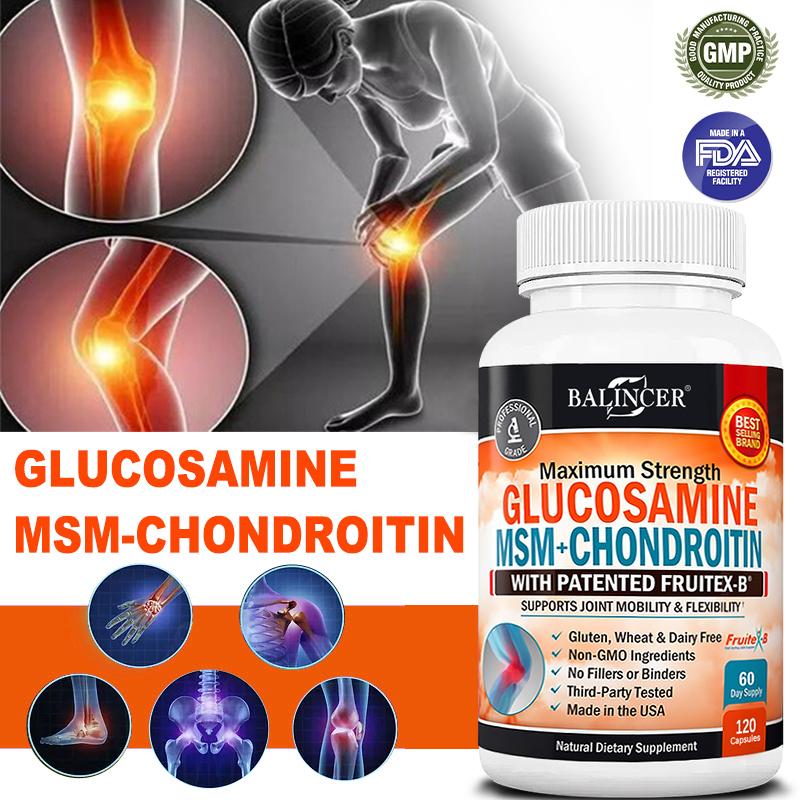 Glucosamin MSM Chondroitin lindert Gelenkbeschwerden und verbessert die Gelenkbeweglichkeit 120 Kapseln