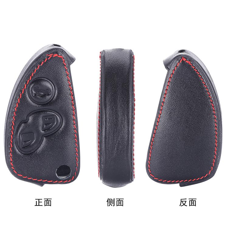 Leather Car Key Case Bag For Alfa Romeo 147 156 166 GT JTD TS 3 Buttons Folding Keychain Holder Remote Fobs Shell Cover