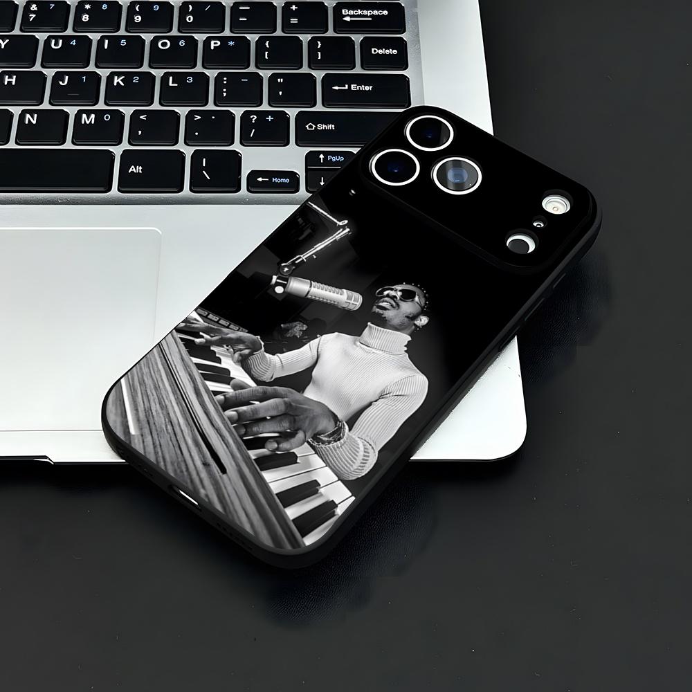 S-Stevie Wonder Phone Case For IPhone 17 Air 16 E Pro Max 15 14 13 Mini 12 Pro 11 Max Plus Black Soft Shell