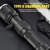 30W High-Power LED Tactical Flashlight with LCD Power Display Zoom Aluminum Alloy Rechargeable Emergency Torch Spotlight