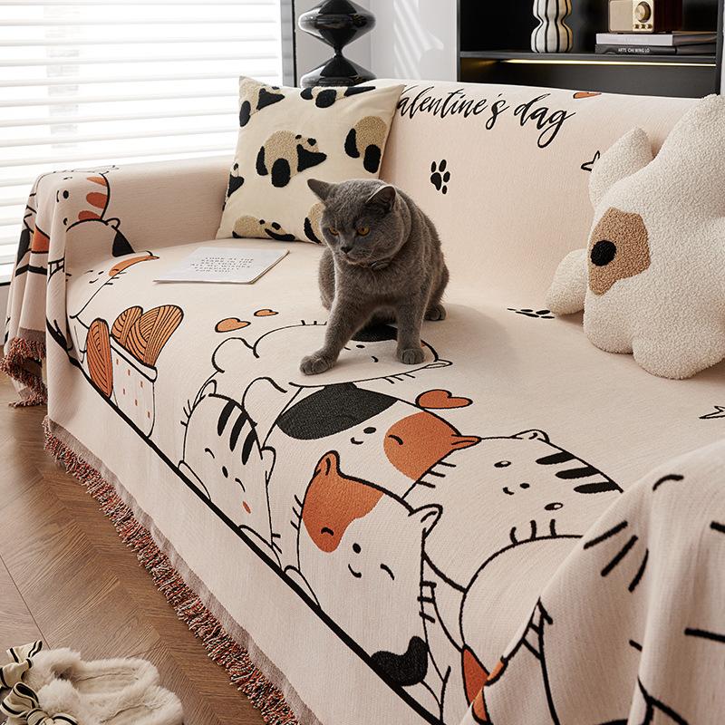 Chenille Sofa Cover Cloth Four Seasons Universal Sofa Cover High-End Anti-Scratching Sofa Cushion a Whole Piece of Full Cover Sofa Cover