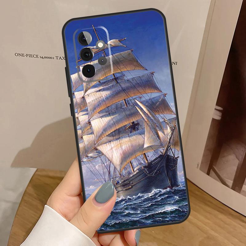 Sailing Pirate Ship Boat Case For Samsung Galaxy A56 A36 A16 A06 A13 A33 A53 A52 A32 A12 A54 A34 A14 A35 A55 A17 A15