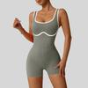 Women's Fashionable Solid Color Round Neck Tight Back Yoga Suit Yoga Jumpsuit