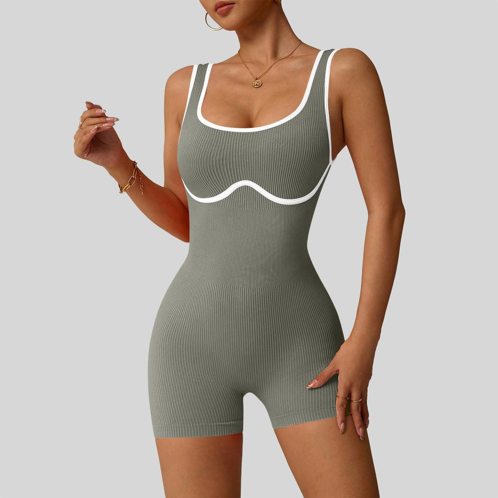 

Женский модный однотонный костюм для йоги с круглым вырезом и облегающей спинкой, комбинезон для йоги S