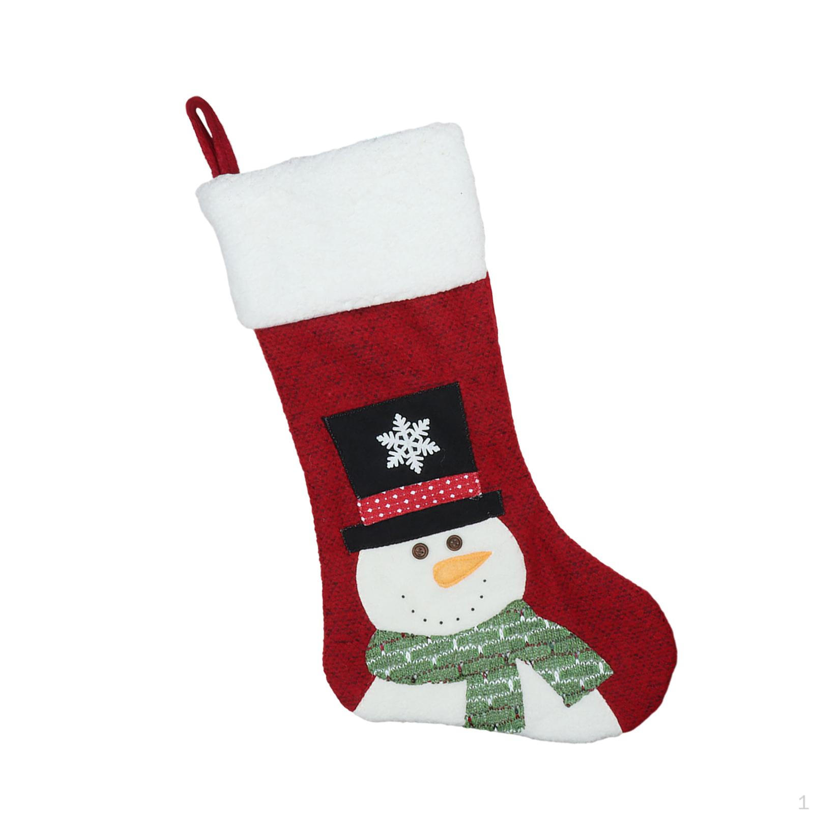 

Christmas Stockings Decor Candy Bag Xmas Hanging Fireplace Socks for Restaurant Snowman